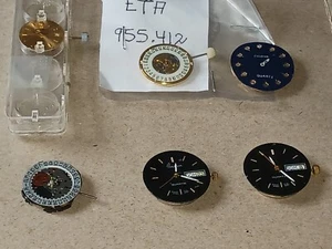 6 Oldtimer verschiedene Uhrwerke für Ersatzteile/Reparaturen (3 neu, 3 gebraucht) - Bild 1 von 12