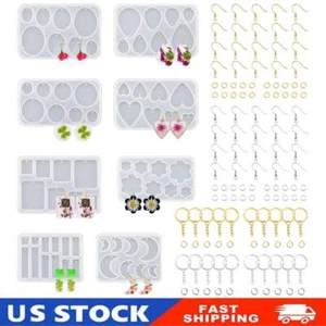 8pcs Epoxy Resin Molds Silicone Jewelry Molds for Pendant Earring DIY Crafts - Picture 1 of 9