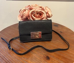 Michael Kors Sloan Chain Leather Crossbody Purse Black - Picture 1 of 6