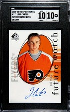 JEFF CARTER Rookie RC 2005 SP AUTHENTIC AUTO /999 SGC GEM MINT 10 =PSA 10 ☆POP 1