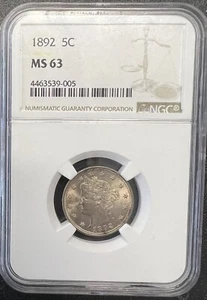 1892 Liberty nickel NGC MS63 /NI001 - Picture 1 of 2