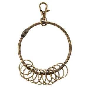 Bronze Large (85mm) 10x Multi-Ring Jailers Fob/Keyring/Split Ring Key Holder - Picture 1 of 6