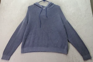 Offline Aerie Sweater Womens XL Gray Knit Long Sleeve Hooded Drawstring Pullover - Picture 1 of 9