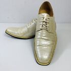 Expressions by RC Mens Faux Alligator Croc Skin Dress Shoes Size 10.5 Pearl