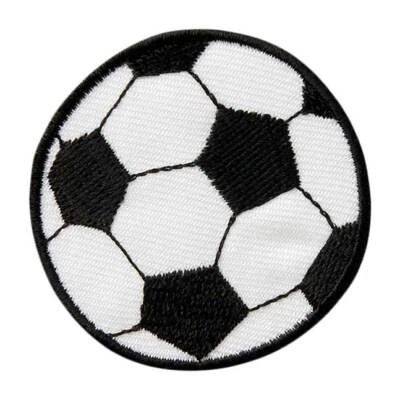 MONOQUICK Mono Quick 04075 Fußball schwarz / weiß, Bügelbild, Patch, ca. 4,8 x 4,8 cm