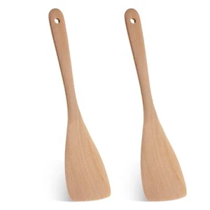 2 Pcs Wooden Spatulas 13 Inch Long Kitchen Wood Turner for Wok Pan Tableware - Picture 1 of 7