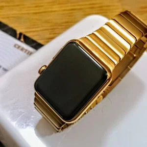 24k Gold Plated Apple Watch Series 2 42mm With Butterfly Link Watch Strap 24ct - Picture 1 of 4