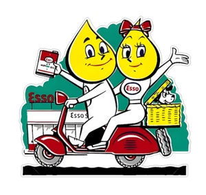 CALCOMANÍA ADHESIVA PARA PARACHOQUES CAMIÓN BOMBA MOTOR GASOLINA GEMELOS Esso de colección - Imagen 1 de 1