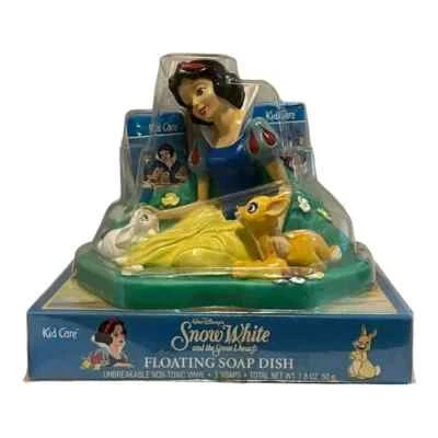 Disney Snow White Seven Dwarfs Floating Soap Dish & 3 Soaps Vintage 1990s New - Image 1 of 4