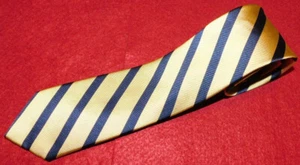 TOMMY HILFIGER BLUE/YELLOW STRIPED SLIM TIE - NWOT - NECK TIES - DESIGNER TIES. - Picture 1 of 3