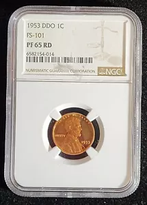 1953 Lincoln Cent DDO FS-101 PF 65 RD Bright Proof. Our T7537 - Picture 1 of 9