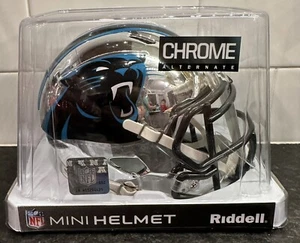 OFFICIALLY LISCENSED NFL CAROLINA PANTHERS 2018 CHROME MINI FOOTBALL HELMET! NIB - Picture 1 of 2