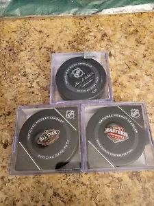3 NHL All Star Unsigned Official Game Pucks - 2 Are New And Sealed. Eastern - Picture 1 of 5