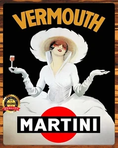 Vermouth Martini - 1940s - Restored - Rare - Metal Sign 11 x 14 - Picture 1 of 4