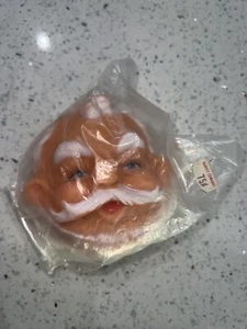 Vintage Rubber Santa Face New In Package - Picture 1 of 1