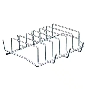 BBQ Rib Rack Grill Steel Outdoor Indoor Oven Smoker Barbecue Camp Accessory - Picture 1 of 2