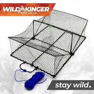 WILDKINGER Krebskorb +30m Schnur Krebsreuse Krebsfalle fish crab trap Köder Korb - Bild 1 von 6
