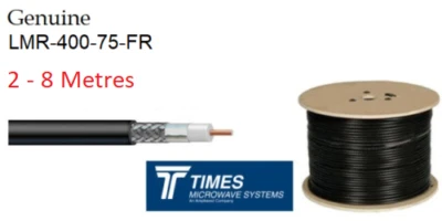 LMR-400-75-FR Fire Retardant coaxial 50 Ohm Low Loss Cable Times Microwave 2-8m - Image 1 of 4