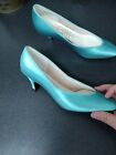 Women's Two Inch Heels,6.5 Died Teal Color, Shiny Worn To A Wedding And Formal.