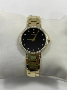 Movado Faceto Diamond Quartz Gold Tone Stainless Steel Ladies Watch 0607644 - Picture 1 of 12