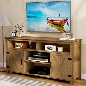 TV Stand Storage Cabinet Entertainment Center for 65" TVs TV Console Open Shelf - Picture 1 of 23