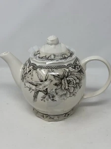 222 Quinta Tetera Adelaida Gris y Blanco Nueva Antigua Blanca con Tapa Muy Buen Estado - Imagen 1 de 12