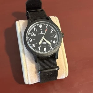 SMITH & WESSON QUARTZ MILITARY BLACK DIAL/black Band! Untested As Is Watch !! - Picture 1 of 16