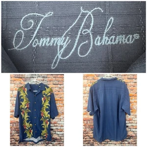 Tommy Bahama Hawaii Floral Line Kurzarm Camp Hemd Seide Large Blau - Bild 1 von 9