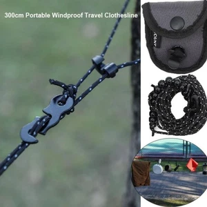 Winddicht Reise-Wäscheleine Tragbar Organizer-Seil Neu Campingausrüstung - Picture 1 of 12