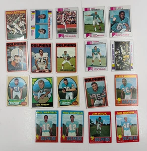 1967-1973 Miami Dolphins 19 Card Lot Bob Griese Paul Warfield Earl Morrall - Picture 1 of 14