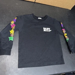 A Bathing Ape BABY MILO Kids LS Black TEE T-Shirt Size 120 PREOWNED - Picture 1 of 12