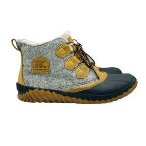Sorel Boots Women Size 9 Gray Blue Hand Crafted Waterproof Winter Warm Duck Boot - Picture 1 of 11