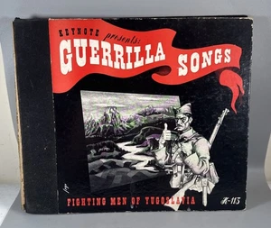 Guerrilla Songs Keynote 1942 LP Yugoslav WWII Folk 1 Disc Intact K-113 Very RARE - Foto 1 di 23