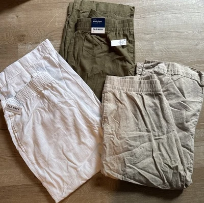 3 Pares Pantalones Antiguos Azul Marino Para Mujer Pierna Ancha Cómodos Elásticos Top 2 Están Nuevos con Etiquetas XL Foto 1 de 4