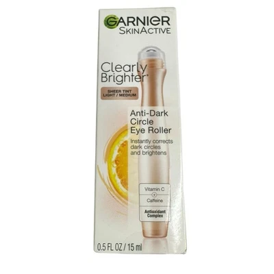 Garnier Clearly Brighter Anti-Dark Circle Eye Roller 15ml Light-Medium New - Image 1 of 4