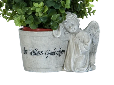 BAMBELAA! Decorazione per tomba decorazione per tomba angelo angelo angelo per tomba grigio vaso per piante vaso da fiori