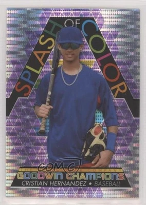 2022 Upper Deck Goodwin Champions Purple Pulsar /23 Cristian Hernandez #SCP26 - Image 1 of 2
