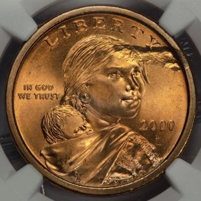 2000 NGC MS67 Deep Struck Thru Sacagawea Dollar Mint Error Unique & High Grade - Image 1 of 4