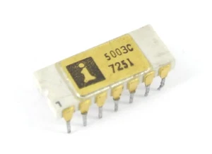Intersil 5003 i5003C 7251 CDIP-14 White Ceramic IC Gold Circuit Vintage 1972 - Picture 1 of 1