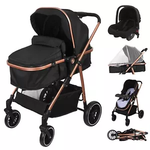 Kinderwagen 3 in 1 Kombikinderwagen Komplettset Buggy Auto-Babyschale - Bild 1 von 11
