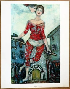 Marc Chagall La'acrobate Vintage Original 1st Print Ltd Ed Lithography - Picture 1 of 1