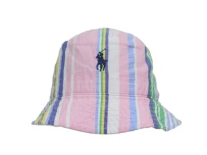 Polo Ralph Lauren Safari Bucket Cap Hat with Pony - Multi Striped, Rainbow - Picture 1 of 3