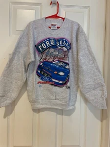 Rare Vtg Ford Racing Sweatshirt Boys 10-12 Ford Taurus Hanes Kids New - Picture 1 of 8