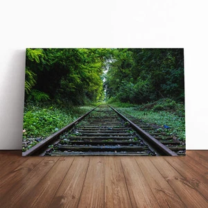 Landschaftsbohrer Zug Gleis Leinwanddruck Wandkunst gerahmtes Bild großes Dekor - Bild 1 von 7