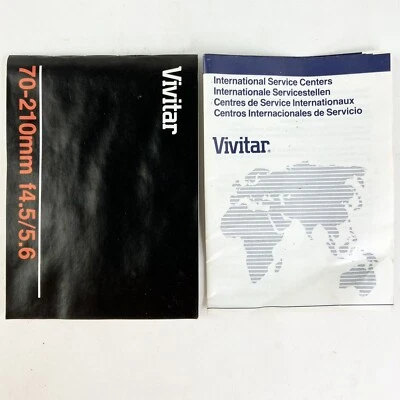 Vivitar 70-210mm f4.5/5.5 Owners Operators Manual & Service Center Guid - Image 1 of 2
