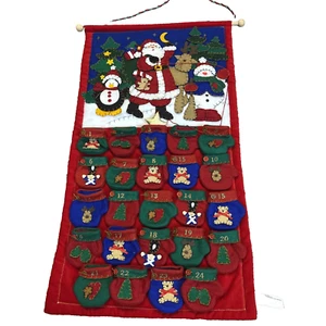 Vintage Advent Calander Christmas Wall Hanging By Prima Creations 28" X 15"  - Picture 1 of 6