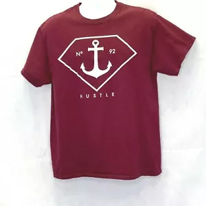 Veneno Popular No. Camiseta 92 Hustle Niño Talla L Manga Corta Borgoña - Imagen 1 de 3