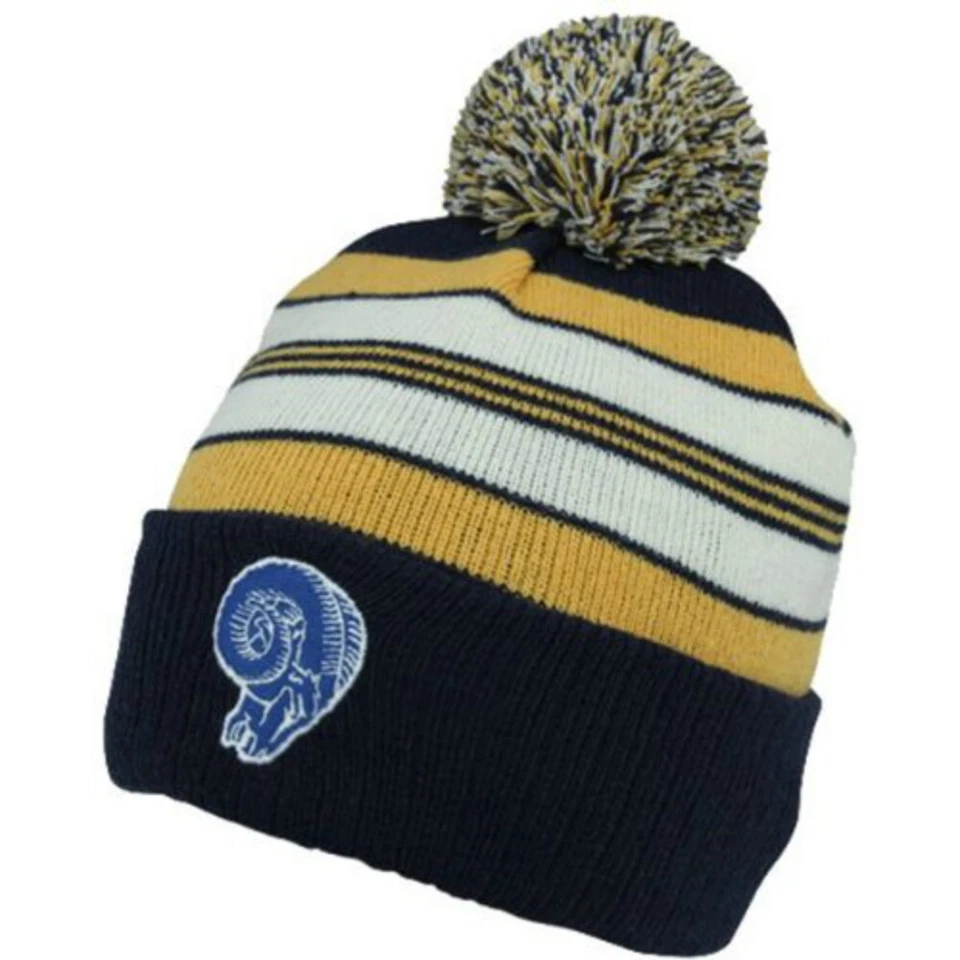 Gorro tejido con logotipo retro de Los Angeles Rams con gorra con pompón - Colores del equipo Foto 1 de 1