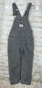 Round House Overalls Children's Navy Hickory Engineer Stripe Classic Sz 10?? - Picture 1 of 11