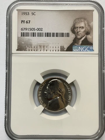 1953 JEFFERSON NICKEL 5C NGC PF67 Cover